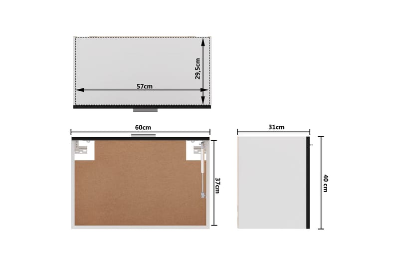 Kjøkkenskap svart 60x31x40 cm sponplate - Svart - Oppbevaring - Skap - Oppbevaringsskap