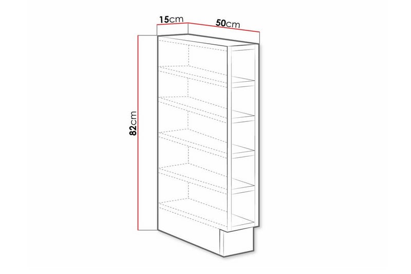 Kjøkkenskap Templemore 15 cm - Hvid - Oppbevaring - Skap - Oppbevaringsskap