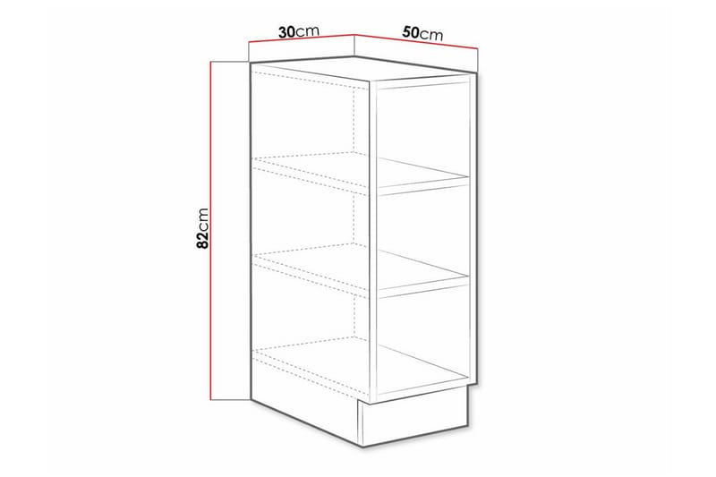 Kjøkkenskap Templemore 30 cm - Brun - Oppbevaring - Skap - Oppbevaringsskap