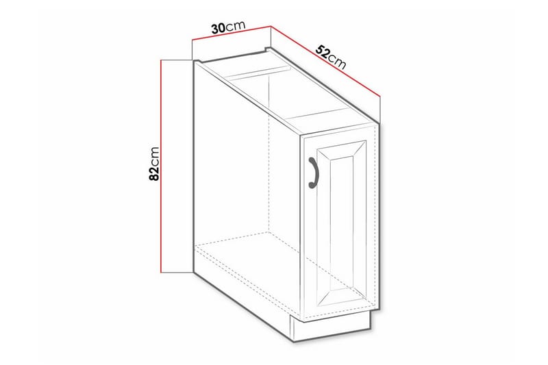 Kjøkkenskap Templemore 30 cm - Brun/Tre - Oppbevaring - Skap - Oppbevaringsskap