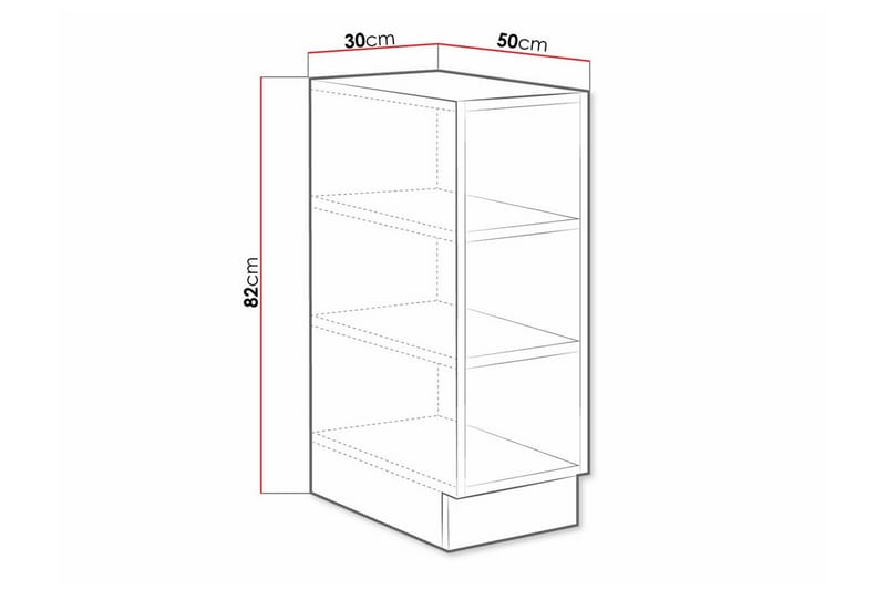 Kjøkkenskap Templemore 30 cm - Hvid - Oppbevaring - Skap - Oppbevaringsskap