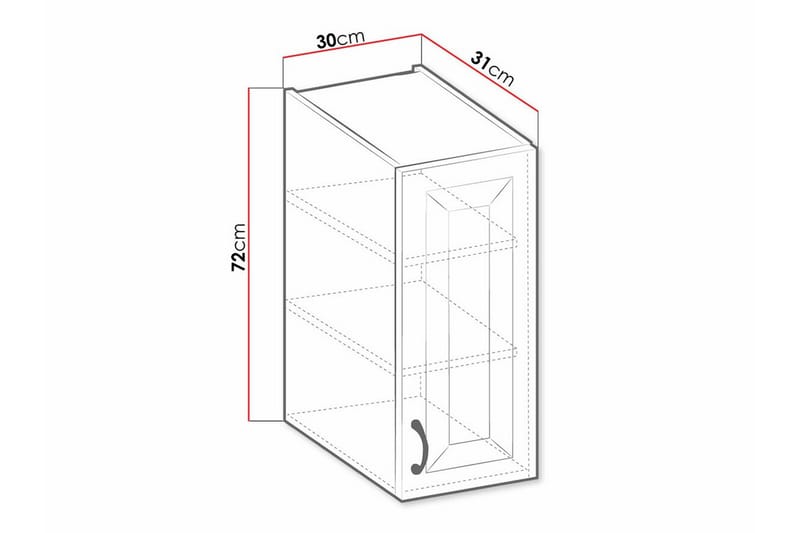 Kjøkkenskap Templemore 30 cm - Hvit - Oppbevaring - Skap - Oppbevaringsskap