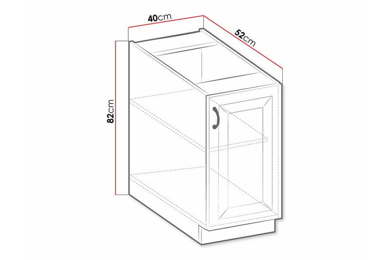 Kjøkkenskap Templemore 40 cm - Hvit - Oppbevaring - Skap - Oppbevaringsskap