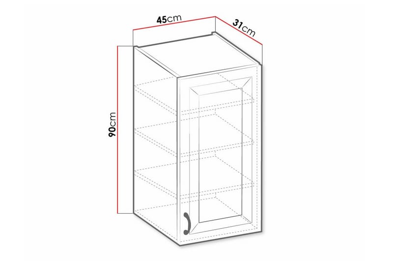 Kjøkkenskap Templemore 45 cm - Hvit - Oppbevaring - Skap - Oppbevaringsskap