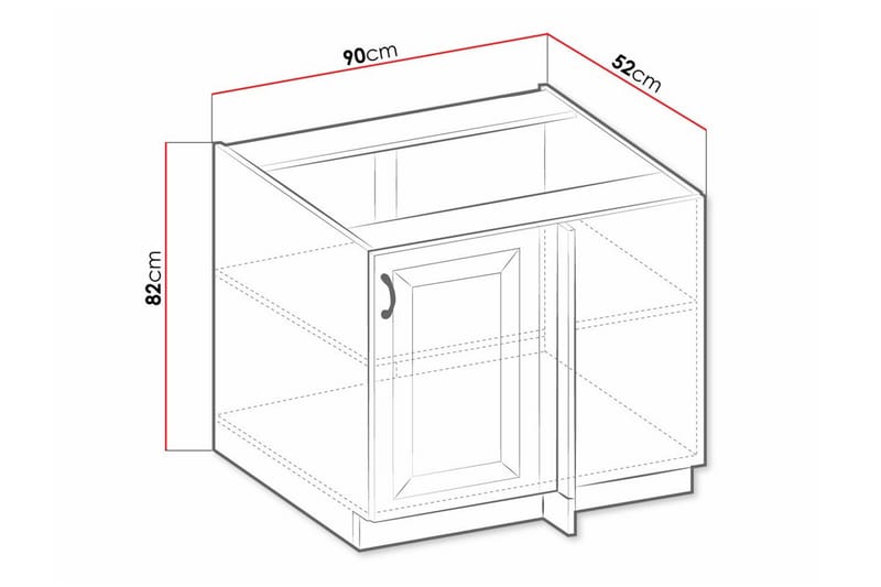 Kjøkkenskap Templemore 90 cm - Hvit - Oppbevaring - Skap - Oppbevaringsskap