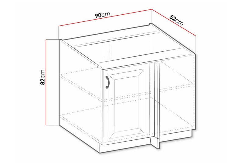 Kjøkkenskap Templemore 90 cm - svart/tre - Oppbevaring - Skap - Oppbevaringsskap