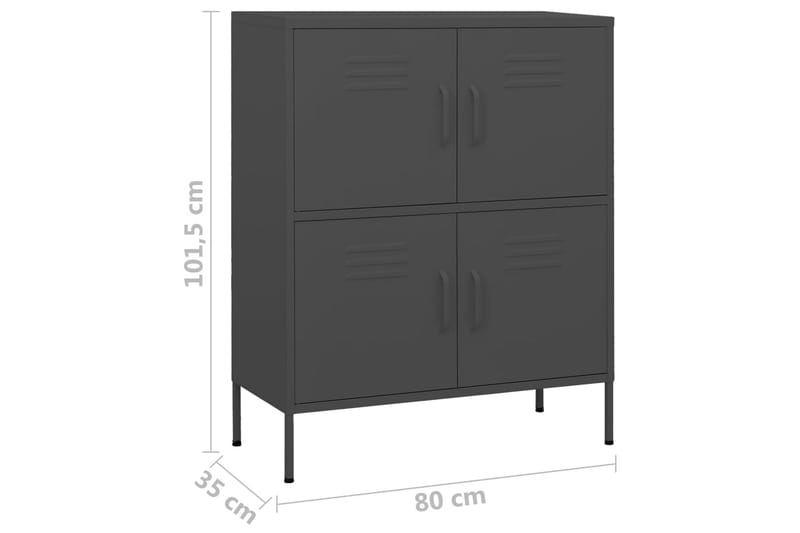 Oppbevaringsskap antrasitt 80x35x101,5 cm stål - Antrasittgrå - Oppbevaring - Skap - Oppbevaringsskap