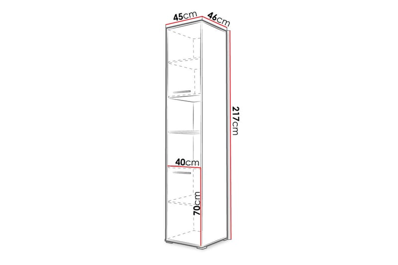 Oppbevaringsskap Concept Pro 45x46x217 cm - Hvit - Oppbevaring - Skap - Oppbevaringsskap