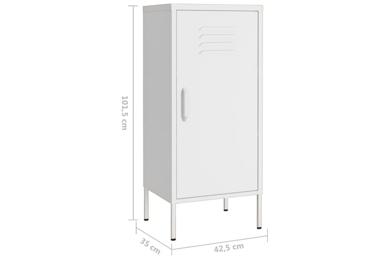 Oppbevaringsskap hvit 42,5x35x101,5 cm stål - Hvit - Oppbevaring - Skap - Oppbevaringsskap