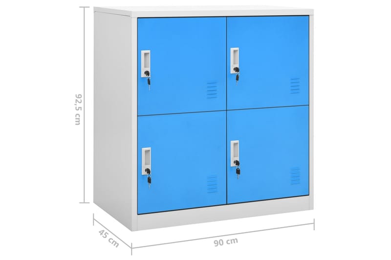 Oppbevaringsskap lysegrå og blå 90x45x92,5 cm stål - Grå - Oppbevaring - Skap - Oppbevaringsskap