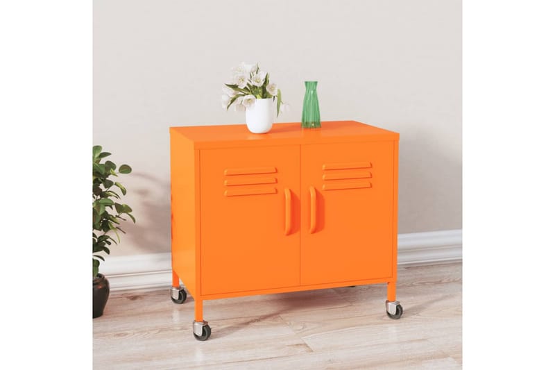 Oppbevaringsskap oransje 60x35x49 cm stål - Oransj - Oppbevaring - Skap - Oppbevaringsskap