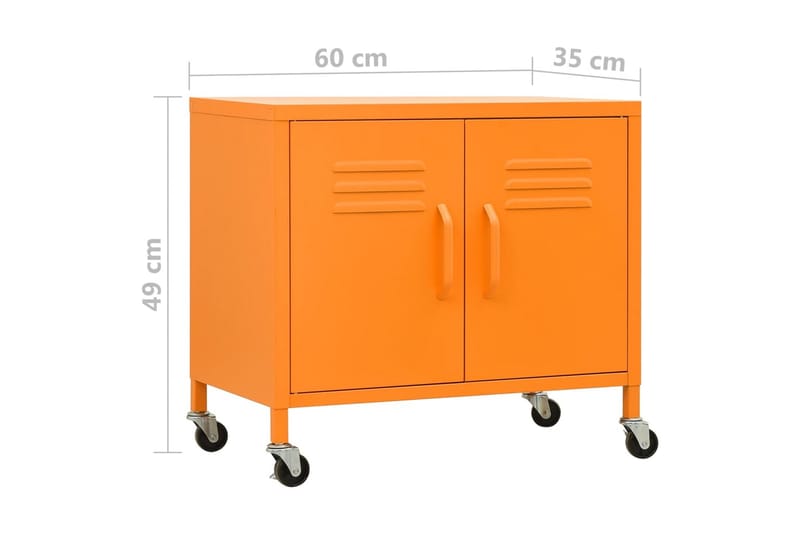 Oppbevaringsskap oransje 60x35x49 cm stål - Oransj - Oppbevaring - Skap - Oppbevaringsskap