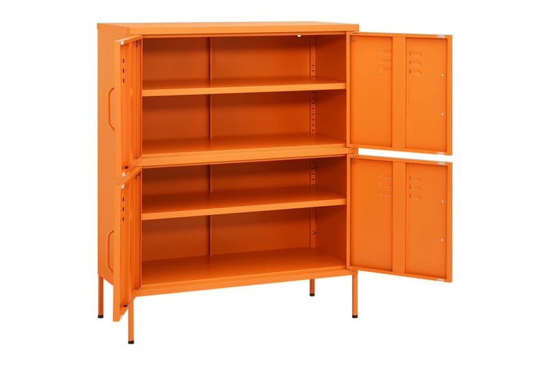 Oppbevaringsskap oransje 80x35x101,5 cm stål - Oransj - Oppbevaring - Skap - Oppbevaringsskap