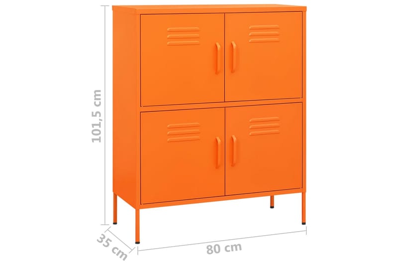 Oppbevaringsskap oransje 80x35x101,5 cm stål - Oransj - Oppbevaring - Skap - Oppbevaringsskap