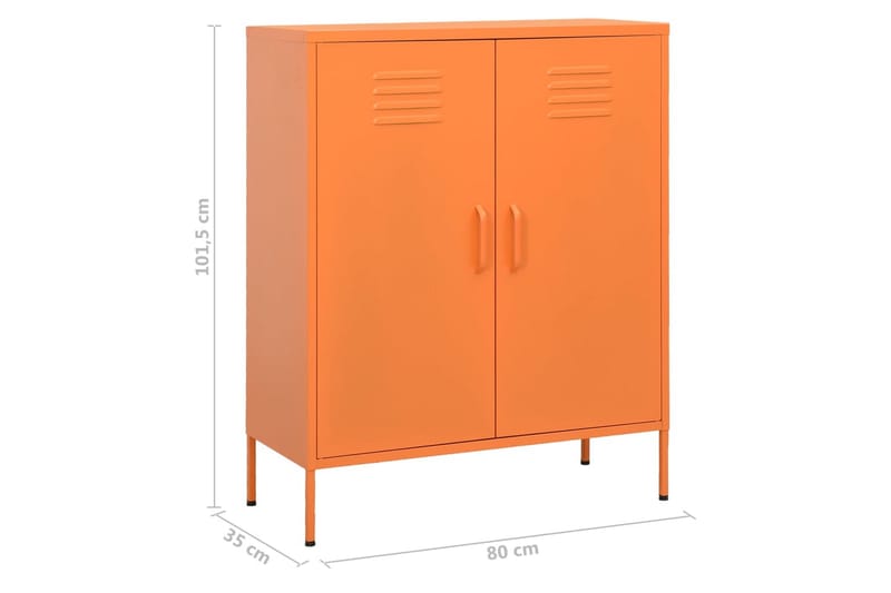 Oppbevaringsskap oransje 80x35x101,5 cm stål - Oransj - Oppbevaring - Skap - Oppbevaringsskap