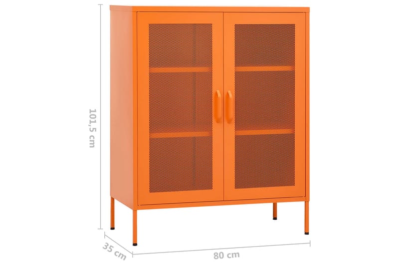 Oppbevaringsskap oransje 80x35x101,5 cm stål - Oransj - Oppbevaring - Skap - Oppbevaringsskap