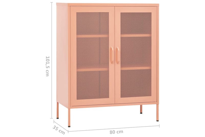 Oppbevaringsskap rosa 80x35x101,5 cm stål - Rosa - Oppbevaring - Skap - Oppbevaringsskap