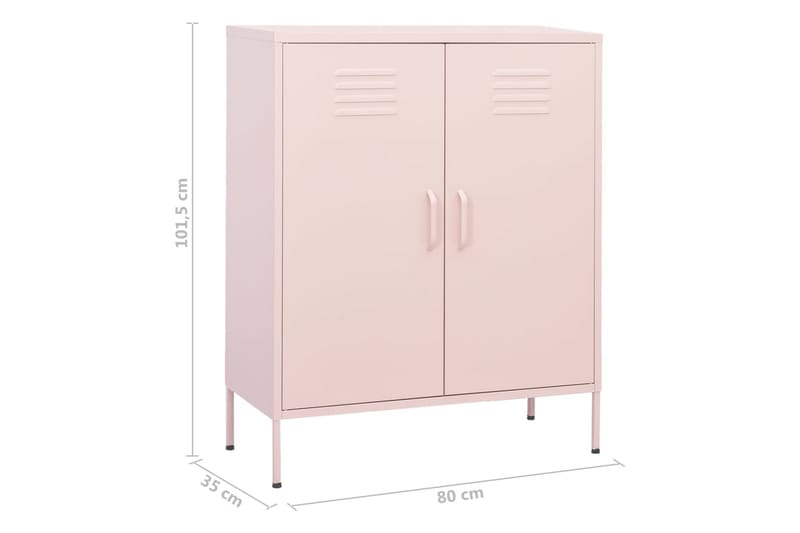 Oppbevaringsskap rosa 80x35x101,5 cm stål - Rosa - Oppbevaring - Skap - Oppbevaringsskap