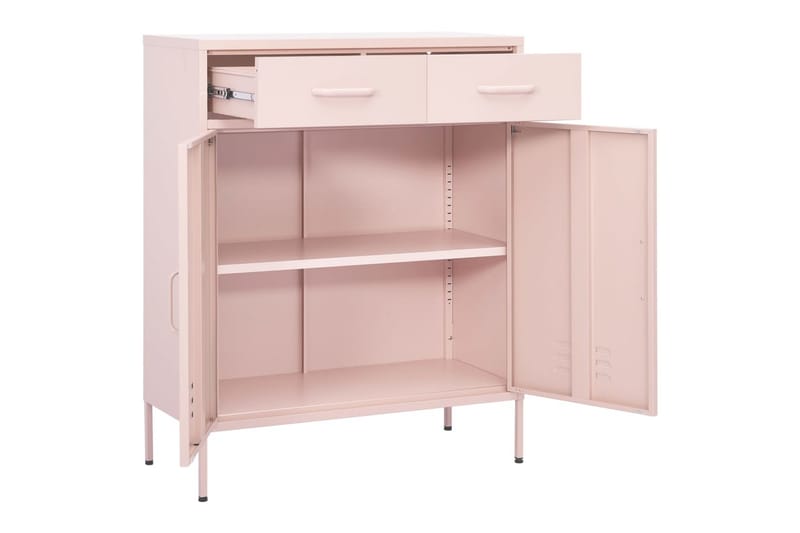 Oppbevaringsskap rosa 80x35x101,5 cm stål - Rosa - Oppbevaring - Skap - Oppbevaringsskap