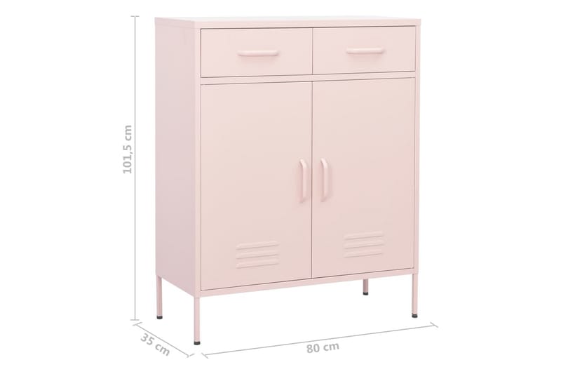 Oppbevaringsskap rosa 80x35x101,5 cm stål - Rosa - Oppbevaring - Skap - Oppbevaringsskap