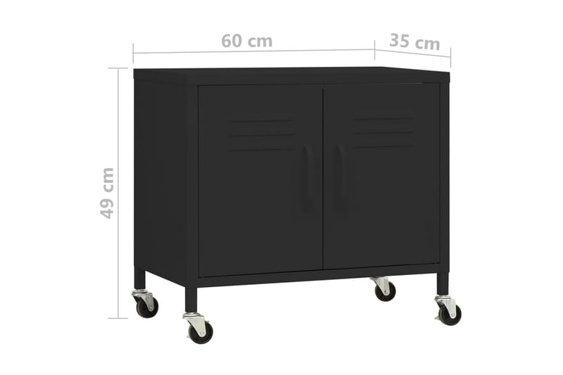 Oppbevaringsskap svart 60x35x49 cm stål - Svart - Oppbevaring - Skap - Oppbevaringsskap