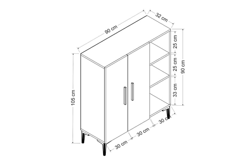 Oppbevaringsskap Urgby 90x105 cm - Blå - Oppbevaring - Skap - Oppbevaringsskap