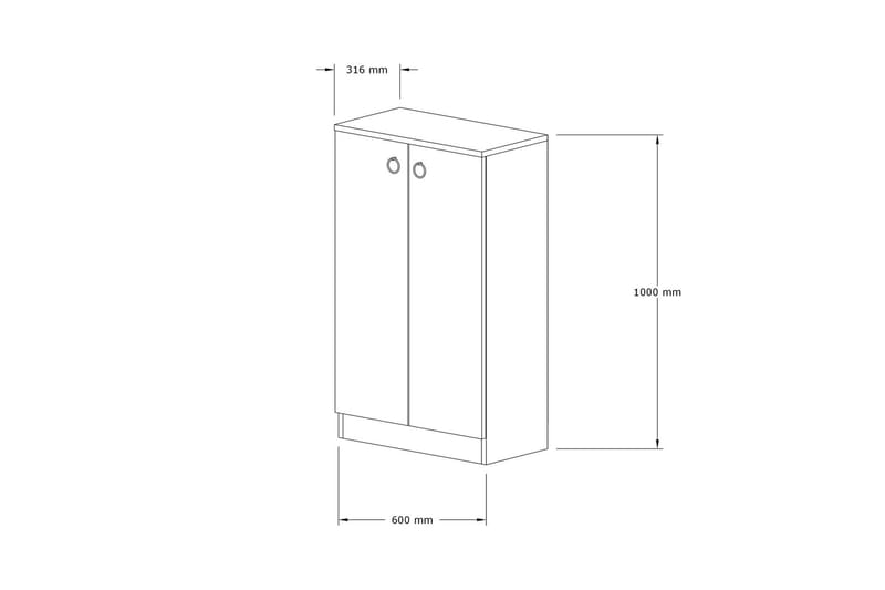 Oppbevaringsskap Zakkum 60x100 cm - Brun - Oppbevaring - Skap - Oppbevaringsskap