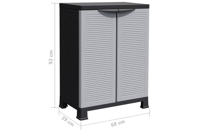 Plastskap 68x39x92 cm - Grå - Oppbevaring - Skap - Oppbevaringsskap