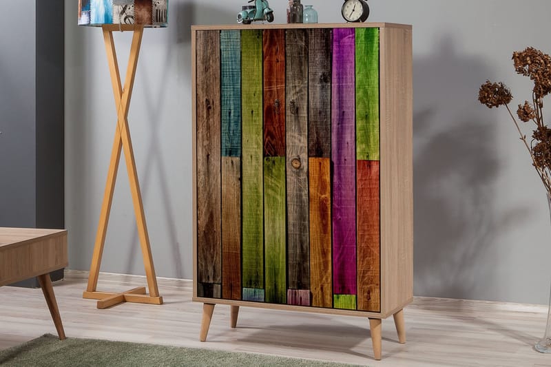 Skap Dirk 80 cm Regnbuepanel - Flerfarget - Oppbevaring - Skap - Oppbevaringsskap