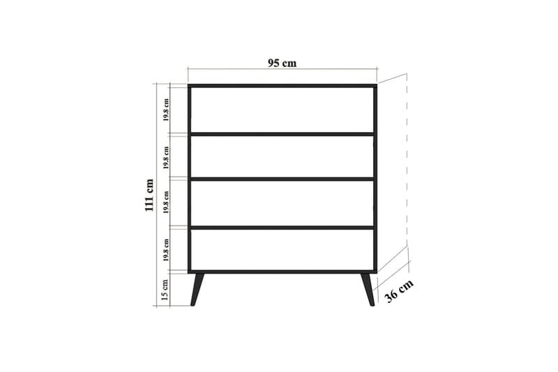 Skap Dirk 95 cm Regnbuepanel - Flerfarget - Oppbevaring - Skap - Oppbevaringsskap