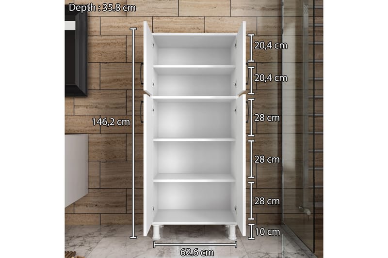 Skap Gunnilvallen - Hvit - Oppbevaring - Skap - Oppbevaringsskap