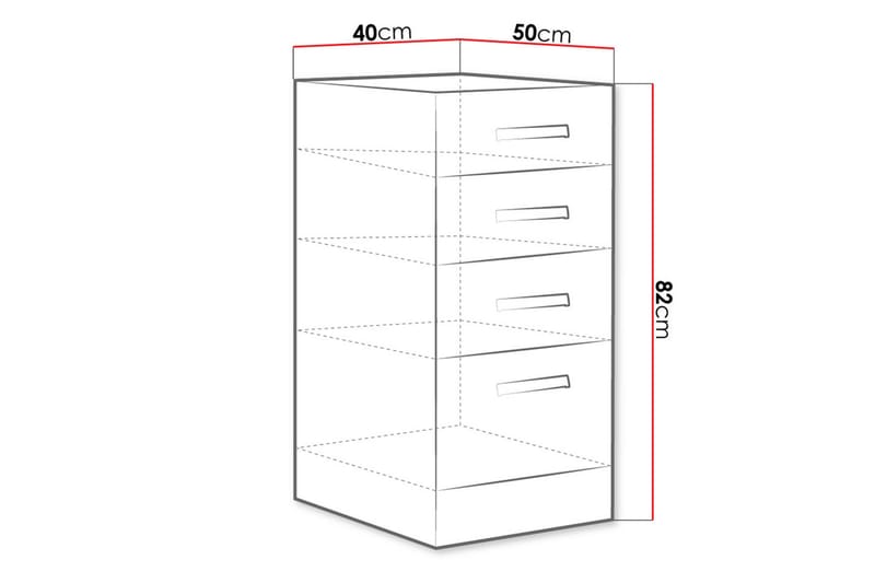 Skap med Skuffer Bianco 40x52x82 cm - Oppbevaring - Skap - Oppbevaringsskap