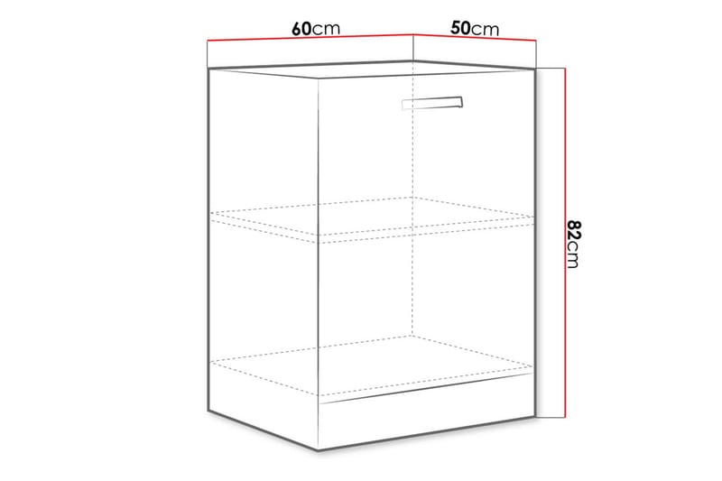 Skap Multiline 60x50x82 cm - Grå - Oppbevaring - Skap - Oppbevaringsskap