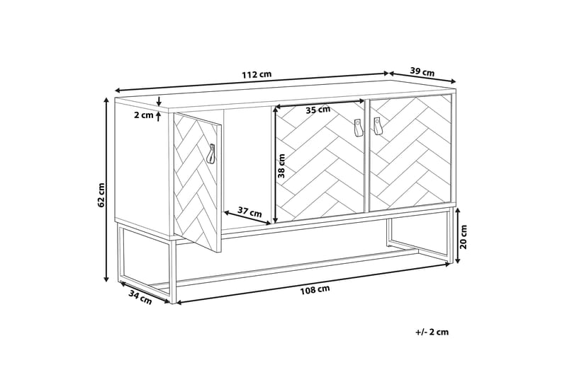 Skap Tajarja 112x39 cm - Tre/natur - Oppbevaring - Skap - Oppbevaringsskap