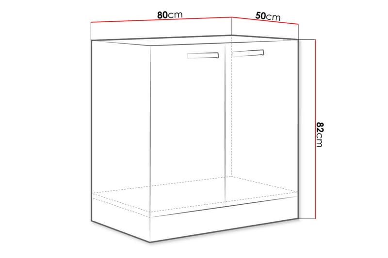 Skap til Vaskemaskin Bianco 80x52x82 cm - Oppbevaring - Skap - Oppbevaringsskap