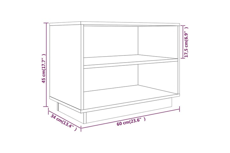 Skohylle honningbrun 60x34x45 cm heltre furu - Brun - Oppbevaring - Skap - Oppbevaringsskap