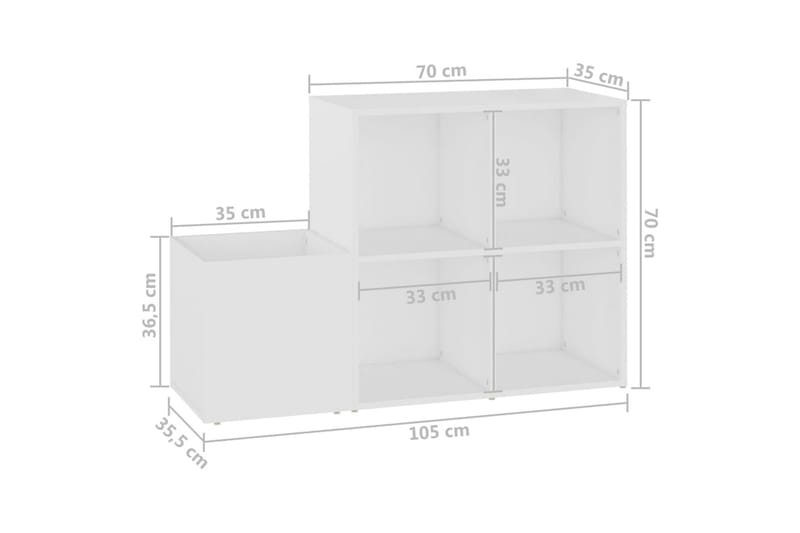 Skoskap for gang hvit 105x35,5x70 cm sponplate - Hvit - Oppbevaring - Skap - Oppbevaringsskap