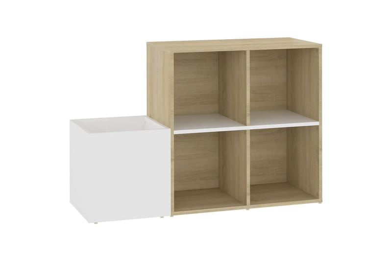 Skoskap for gang hvit og sonoma eik 105x35,5x70 cm sponplate - Beige - Oppbevaring - Skap - Oppbevaringsskap