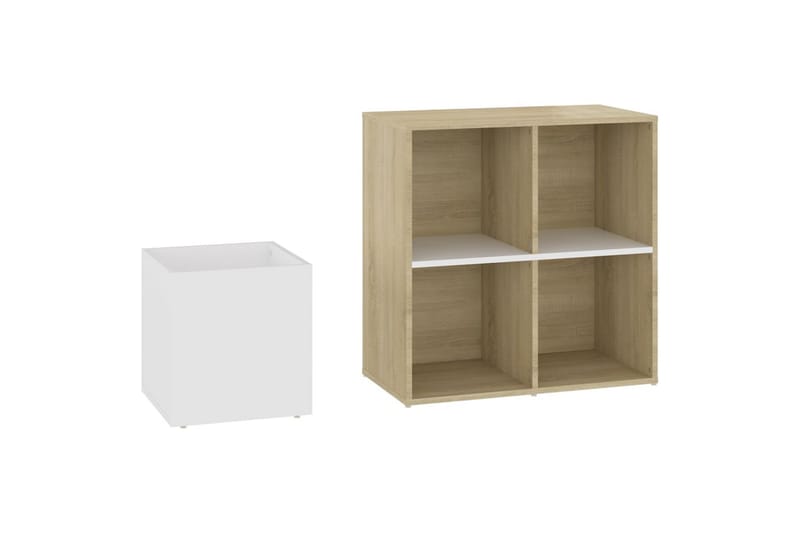 Skoskap for gang hvit og sonoma eik 105x35,5x70 cm sponplate - Beige - Oppbevaring - Skap - Oppbevaringsskap