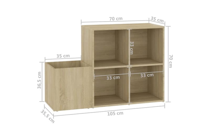 Skoskap for gang sonoma eik 105x35,5x70 cm sponplate - Brun - Oppbevaring - Skap - Oppbevaringsskap