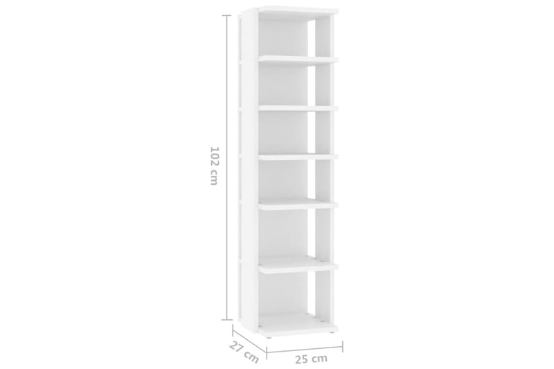 Skoskap hvit 25x27x102 cm sponplate - Hvit - Oppbevaring - Skap - Oppbevaringsskap