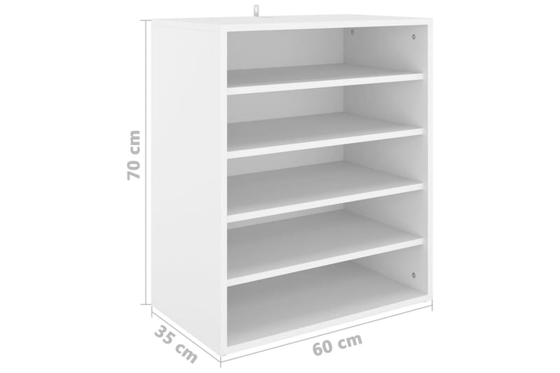 Skoskap hvit 60x35x70 cm sponplate - Hvit - Oppbevaring - Skap - Oppbevaringsskap