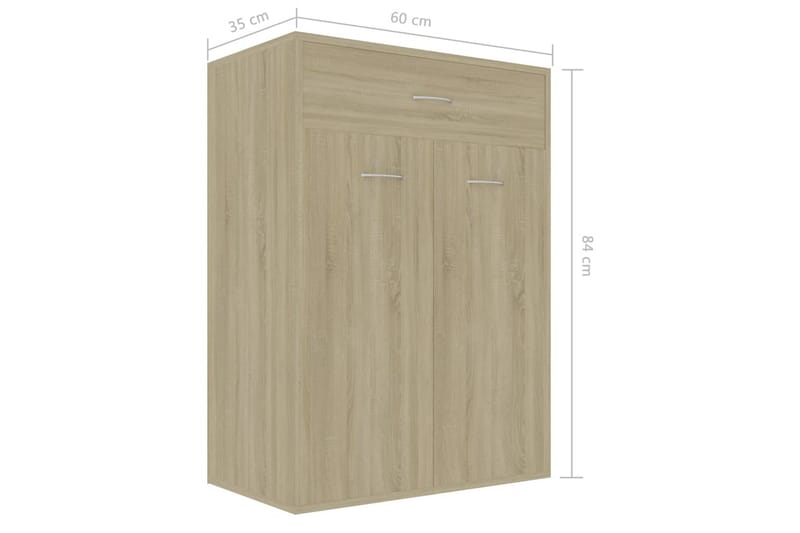 Skoskap sonoma eik 60x35x84 cm sponplate - Brun - Oppbevaring - Skap - Oppbevaringsskap