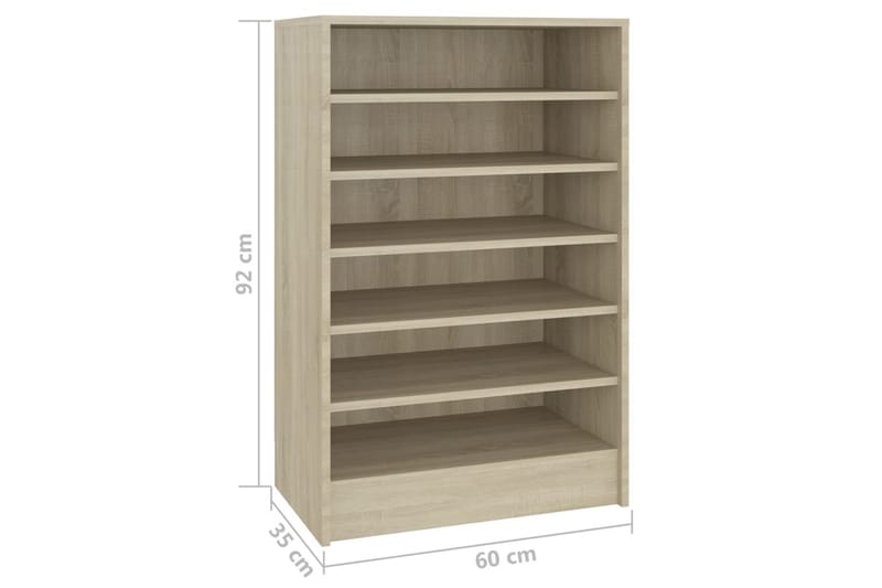 Skoskap sonoma eik 60x35x92 cm sponplate - Brun - Oppbevaring - Skap - Oppbevaringsskap