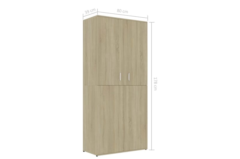 Skoskap sonoma eik 80x39x178 cm sponplate - Oppbevaring - Skap - Oppbevaringsskap