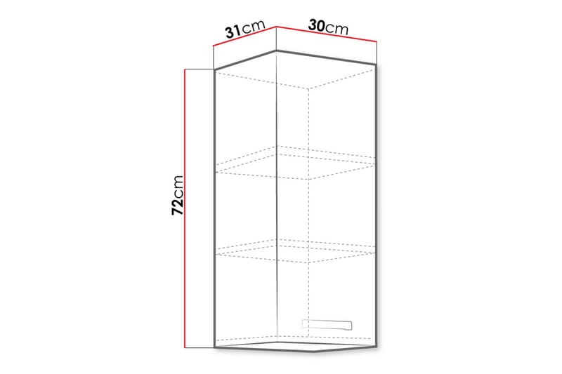 Veggskap Bianco 30x31x71,5 cm - Oppbevaring - Skap - Oppbevaringsskap