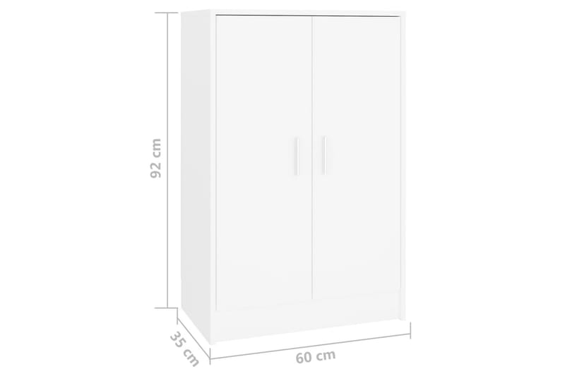 Skoskap hvit 60x35x92 cm sponplate - Hvit - Oppbevaring - Skooppbevaring - Skoskap