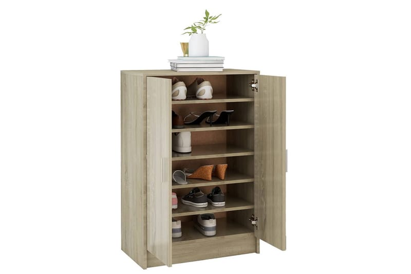 Skoskap sonoma eik 60x35x92 cm sponplate - Brun - Oppbevaring - Skooppbevaring - Skoskap