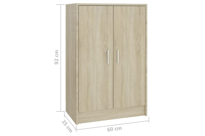 Skoskap sonoma eik 60x35x92 cm sponplate - Brun - Oppbevaring - Skooppbevaring - Skoskap