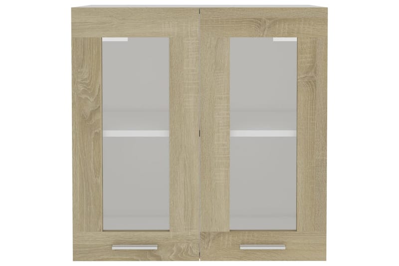 Hengende skap glass sonoma eik 60x31x60 cm sponplate - Brun - Oppbevaring - Skap - Vitrineskap